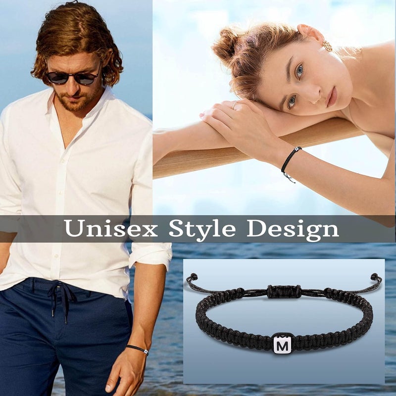 Btysun Initial Bracelets for Women Men Gifts for Her Teen Girl Best Friend Birthday Graduation Dainty Braided Bracelets Letter A-Z Charm Adjustable Link Mother's Day Jewelry Mom Christmas Gifts Valentine's Day Jewelry - Image 3